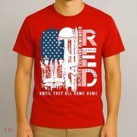 Red Friday Military We Wear Red Support Our Troops US Flag T-Shirt thumb 3