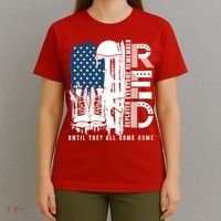 Red Friday Military We Wear Red Support Our Troops US Flag T-Shirt thumb 4