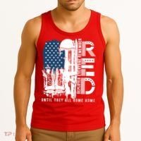 Red Friday Military We Wear Red Support Our Troops US Flag Tank Top thumb 3