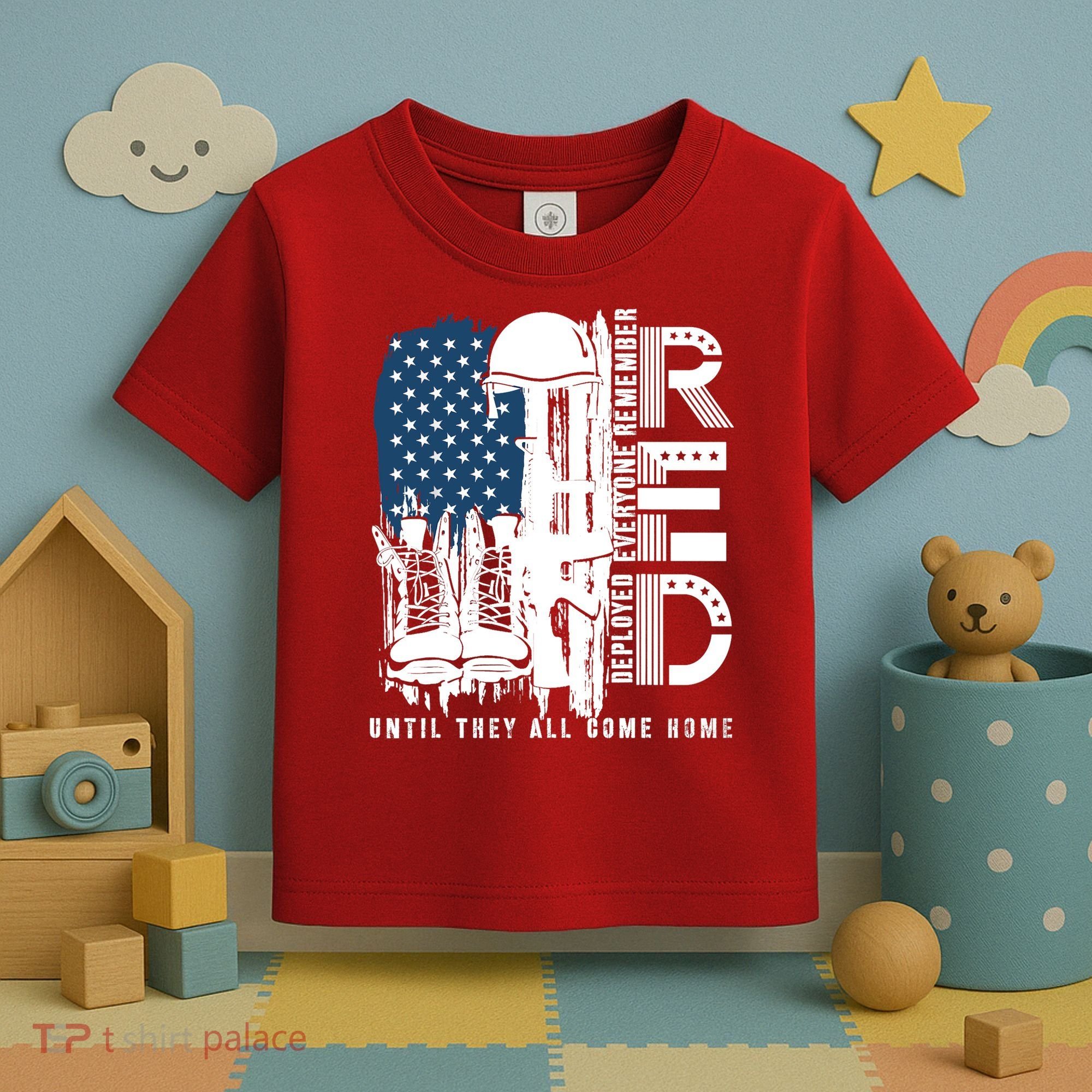 Red Friday Military We Wear Red Support Our Troops US Flag Toddler T-Shirt