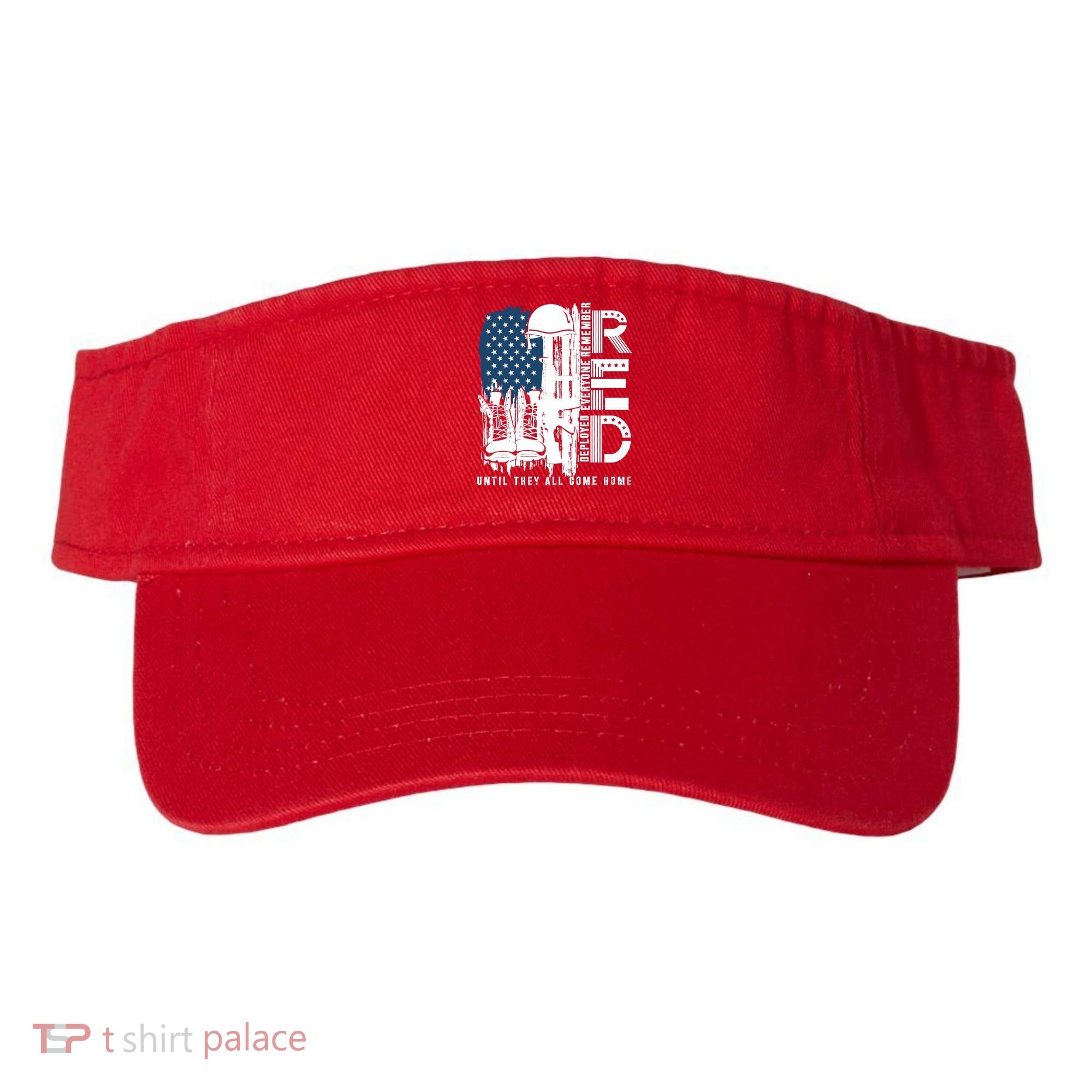 Red Friday Military We Wear Red Support Our Troops US Flag Visor