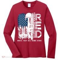 Red Friday Military We Wear Red Support Our Troops US Flag Women's Long Sleeve Shirt thumb 0