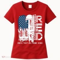 Red Friday Military We Wear Red Support Our Troops US Flag Women's T-Shirt thumb 0