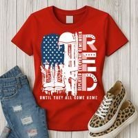 Red Friday Military We Wear Red Support Our Troops US Flag Women's T-Shirt thumb 3