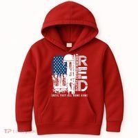 Red Friday Military We Wear Red Support Our Troops US Flag Kids Hoodie thumb 0