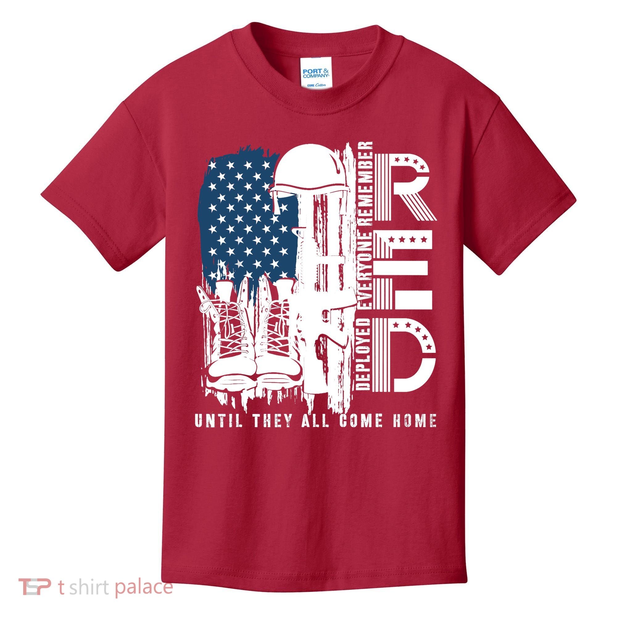 Red Friday Military We Wear Red Support Our Troops US Flag Kids T-Shirt