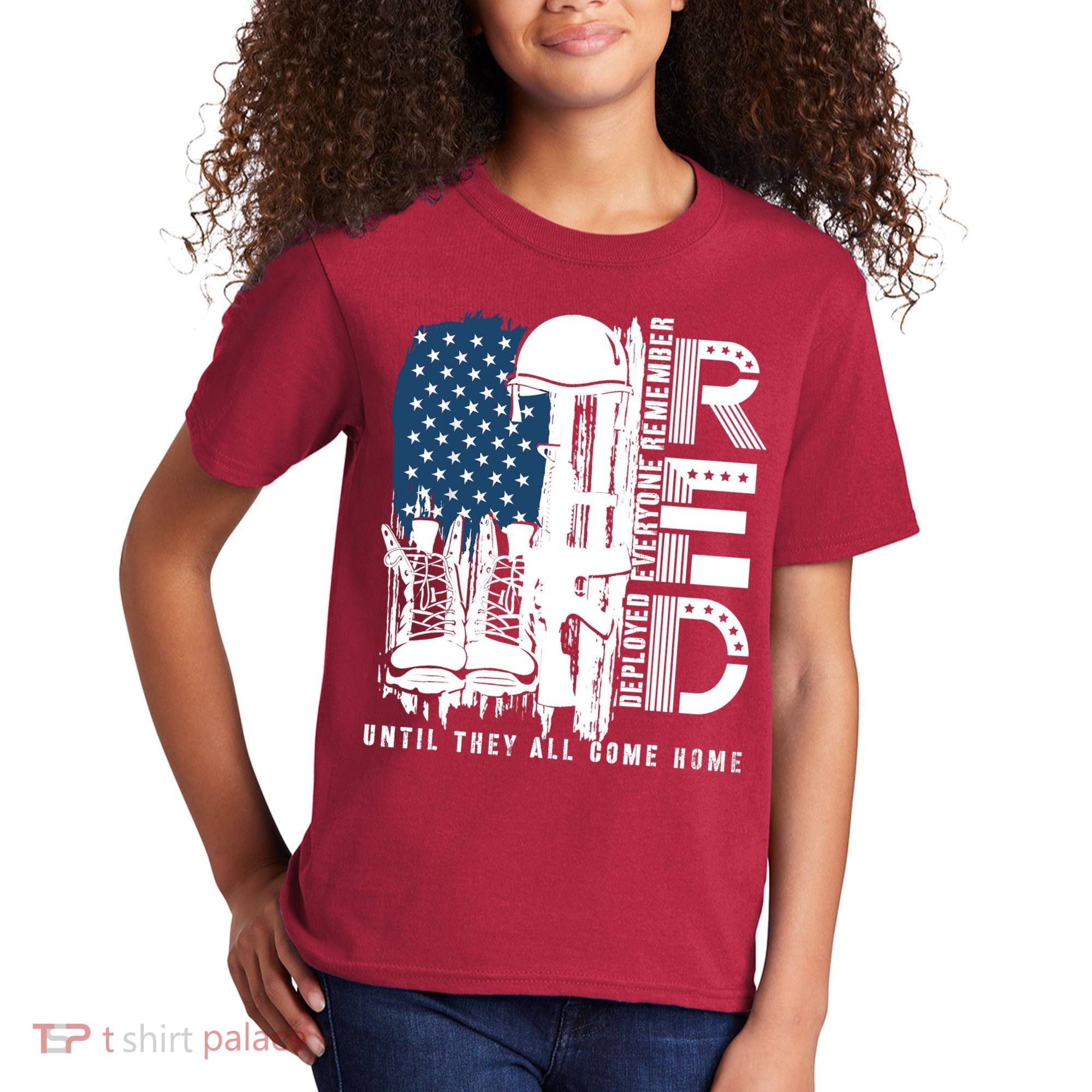 Red Friday Military We Wear Red Support Our Troops US Flag Kids T-Shirt