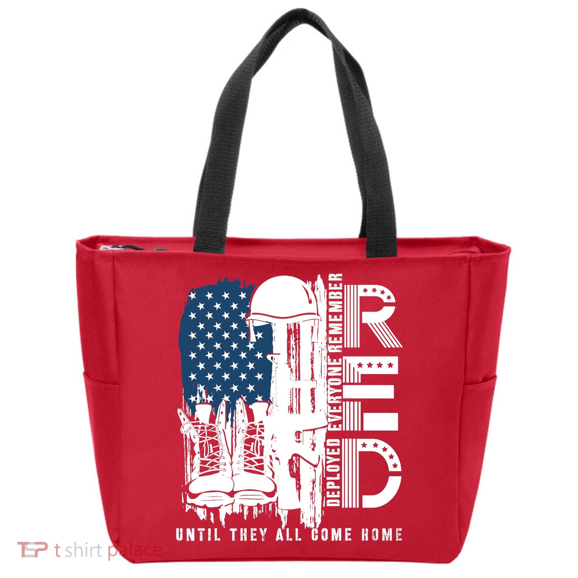 Red Friday Military We Wear Red Support Our Troops US Flag Tote Bag