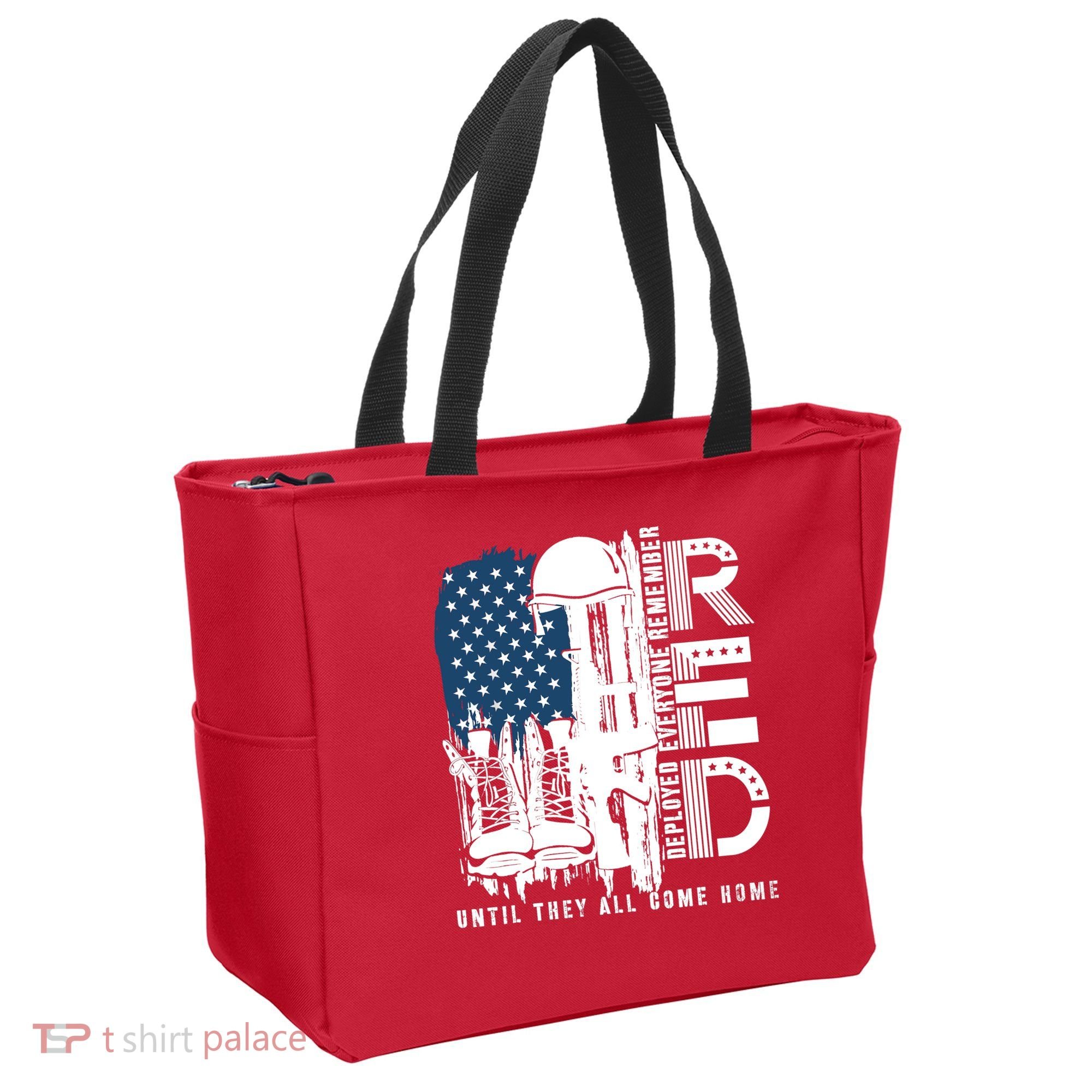 Red Friday Military We Wear Red Support Our Troops US Flag Tote Bag