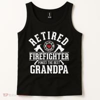 Retired Firefighter Makes The Best Grandpa Retirement Gift Tank Top thumb 2