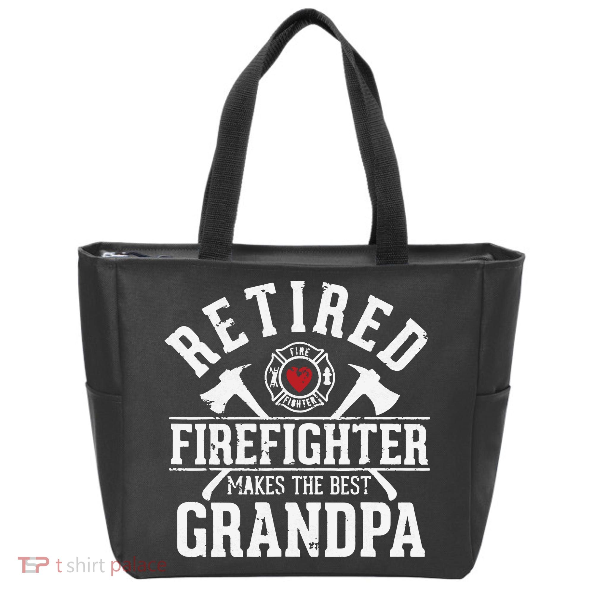 Retired Firefighter Makes The Best Grandpa Retirement Gift Tote Bag