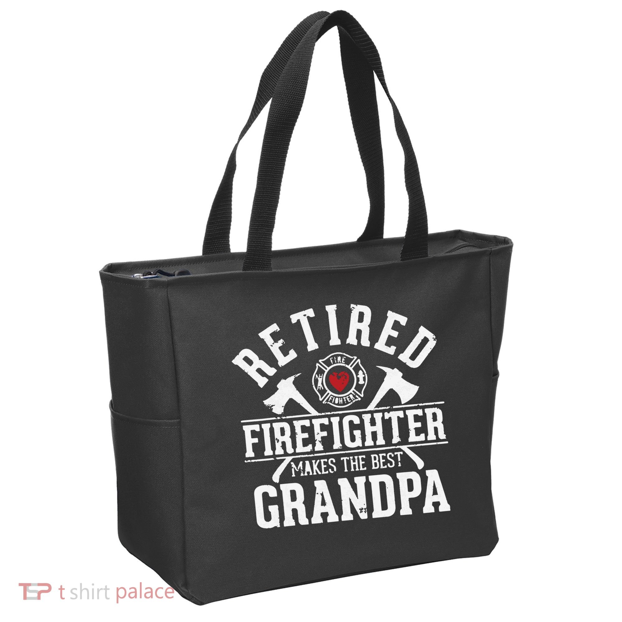 Retired Firefighter Makes The Best Grandpa Retirement Gift Tote Bag