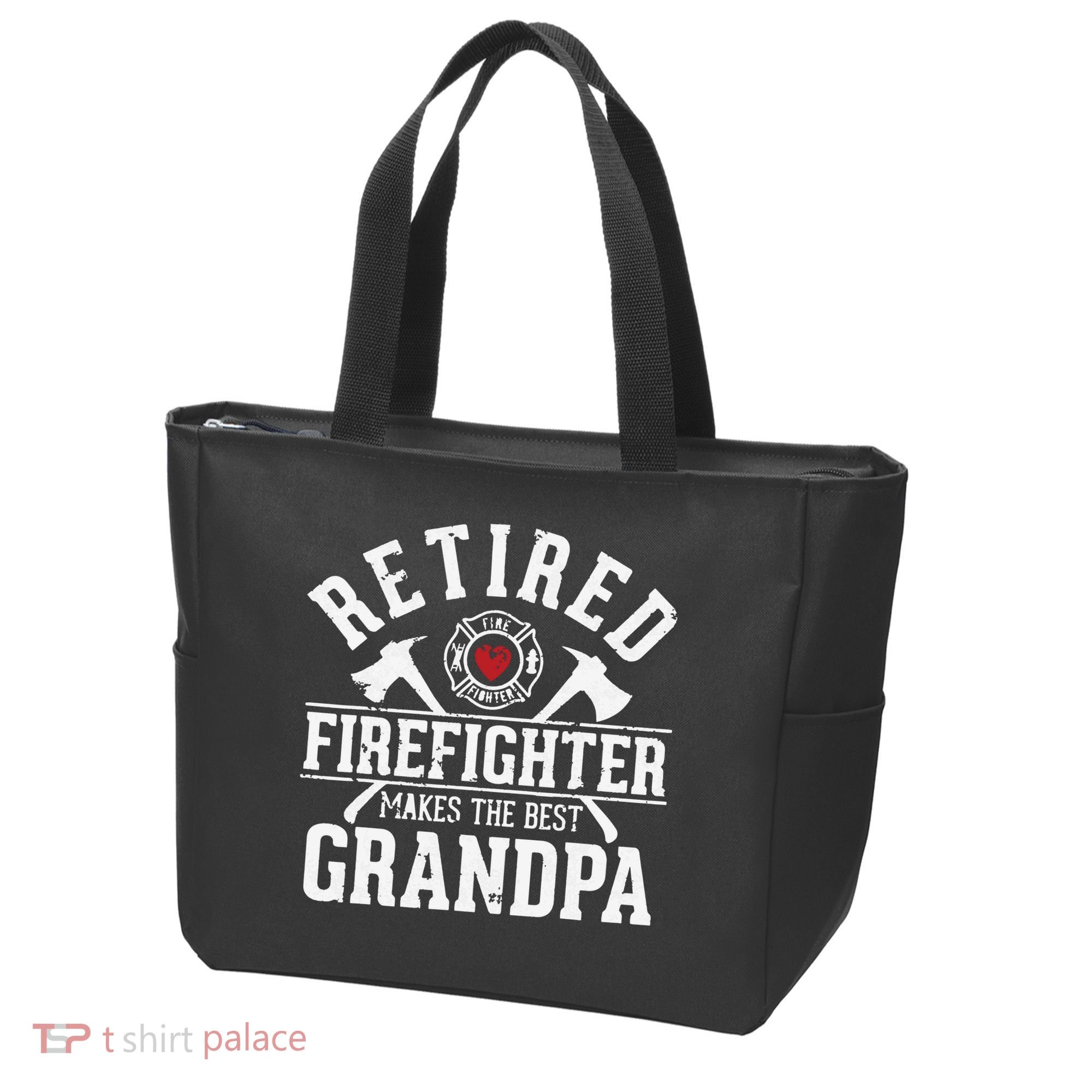 Retired Firefighter Makes The Best Grandpa Retirement Gift Tote Bag