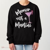 Retro Funny Merrier With A Martini Merry Christmas Drinking Women's Sweatshirt thumb 0