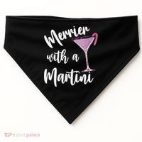 Retro Funny Merrier With A Martini Merry Christmas Drinking USA-Made Doggie Bandana thumb 0