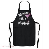 Retro Funny Merrier With A Martini Merry Christmas Drinking Apron thumb 0