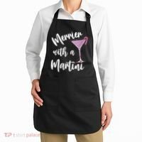 Retro Funny Merrier With A Martini Merry Christmas Drinking Apron thumb 2