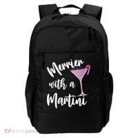 Retro Funny Merrier With A Martini Merry Christmas Drinking Backpack thumb 0
