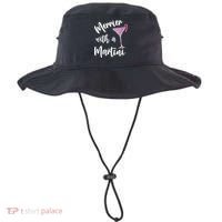 Retro Funny Merrier With A Martini Merry Christmas Drinking Bucket Hat thumb 0