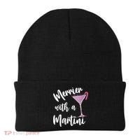 Retro Funny Merrier With A Martini Merry Christmas Drinking Beanie thumb 0