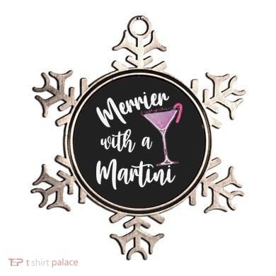 Retro Funny Merrier With A Martini Merry Christmas Drinking Ornament