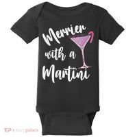 Retro Funny Merrier With A Martini Merry Christmas Drinking Baby Bodysuit thumb 0