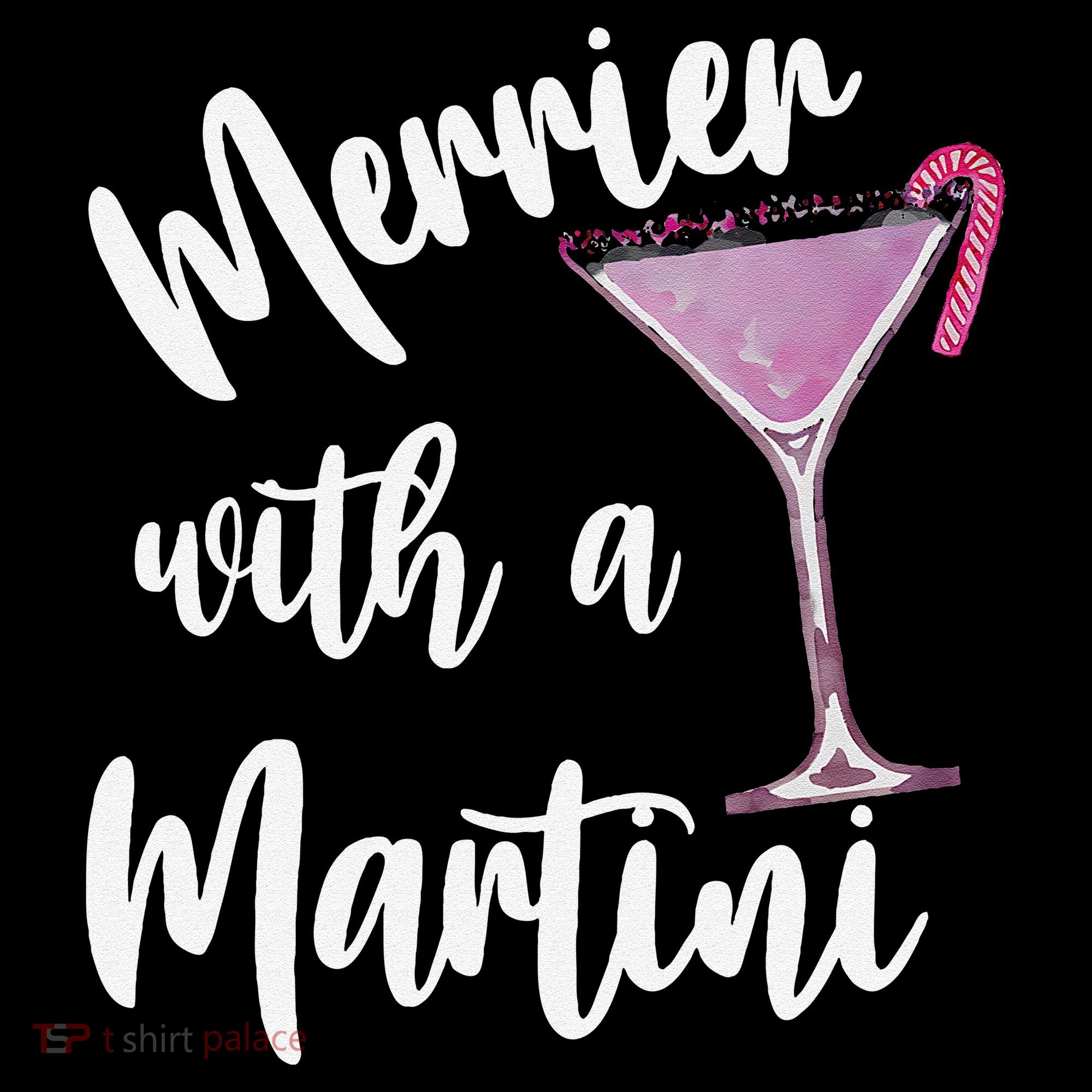 Retro Funny Merrier With A Martini Merry Christmas Drinking Baby Bodysuit