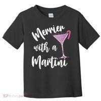 Retro Funny Merrier With A Martini Merry Christmas Drinking Toddler T-Shirt thumb 0