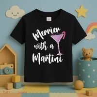 Retro Funny Merrier With A Martini Merry Christmas Drinking Toddler T-Shirt thumb 3