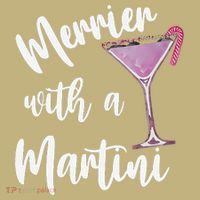 Retro Funny Merrier With A Martini Merry Christmas Drinking Hoodie thumb 7