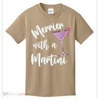 Retro Funny Merrier With A Martini Merry Christmas Drinking Kids T-Shirt thumb 0