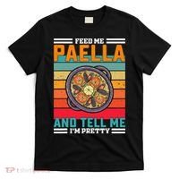 Retro Feed Me Paella Funny Saying Spanish Food T-Shirt thumb 0