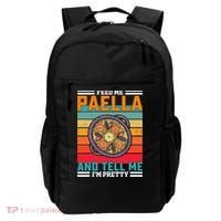 Retro Feed Me Paella Funny Saying Spanish Food Backpack thumb 0