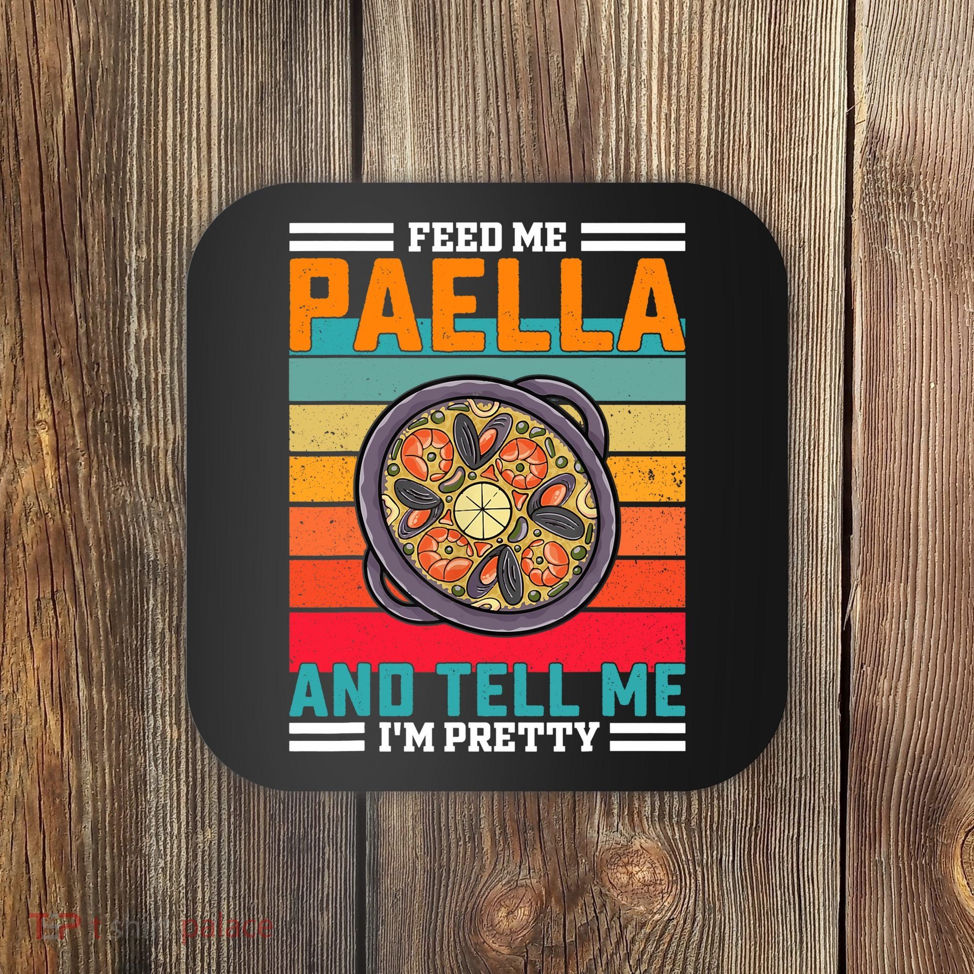 Retro Feed Me Paella Funny Saying Spanish Food Coaster