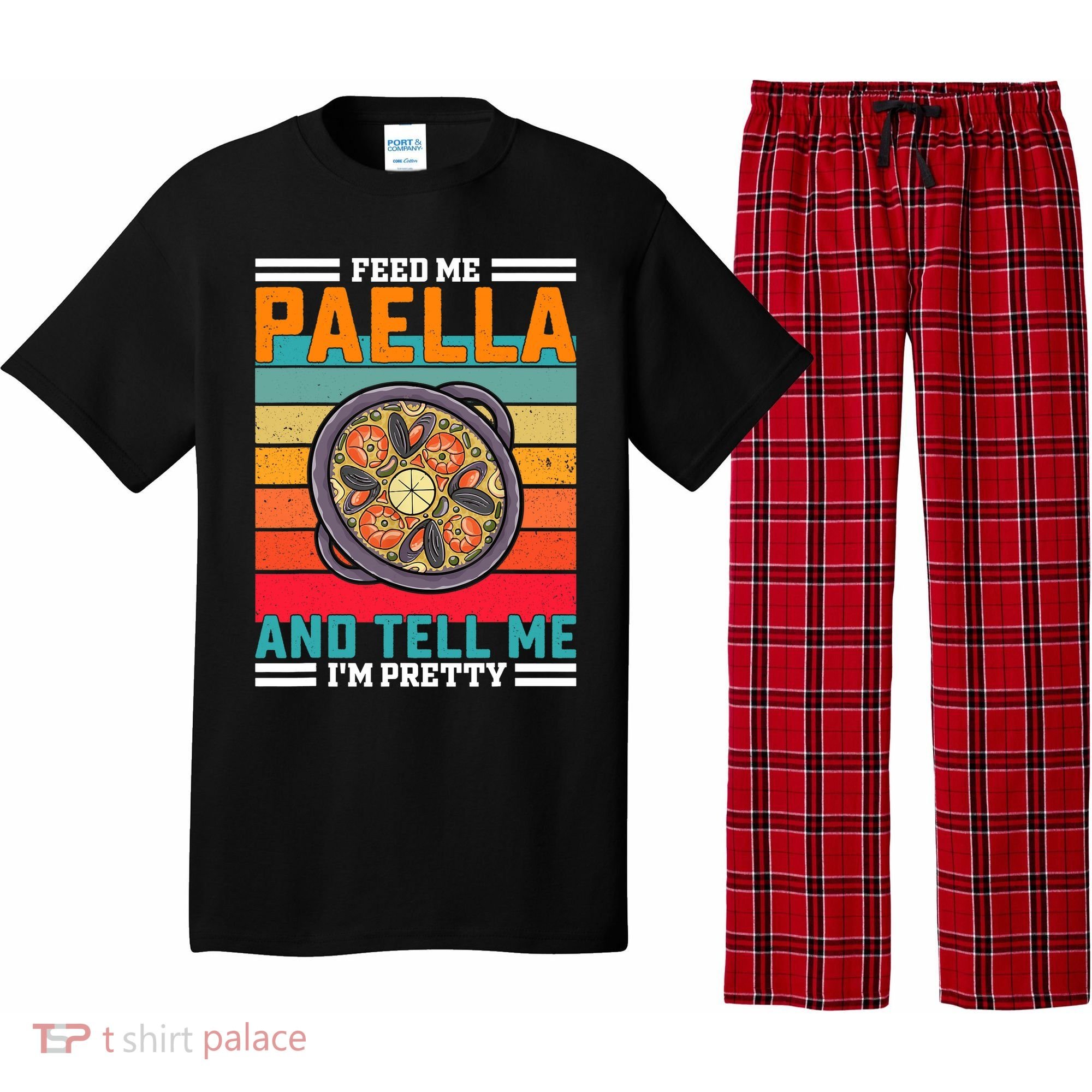 Retro Feed Me Paella Funny Saying Spanish Food Pajama Set