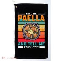 Retro Feed Me Paella Funny Saying Spanish Food Golf Towel thumb 0