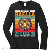 Retro Feed Me Paella Funny Saying Spanish Food Women's Long Sleeve Shirt thumb 0
