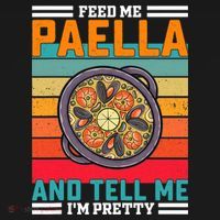 Retro Feed Me Paella Funny Saying Spanish Food Kids Sweatshirt thumb 2