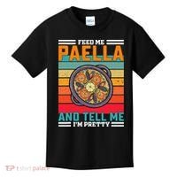 Retro Feed Me Paella Funny Saying Spanish Food Kids T-Shirt thumb 0