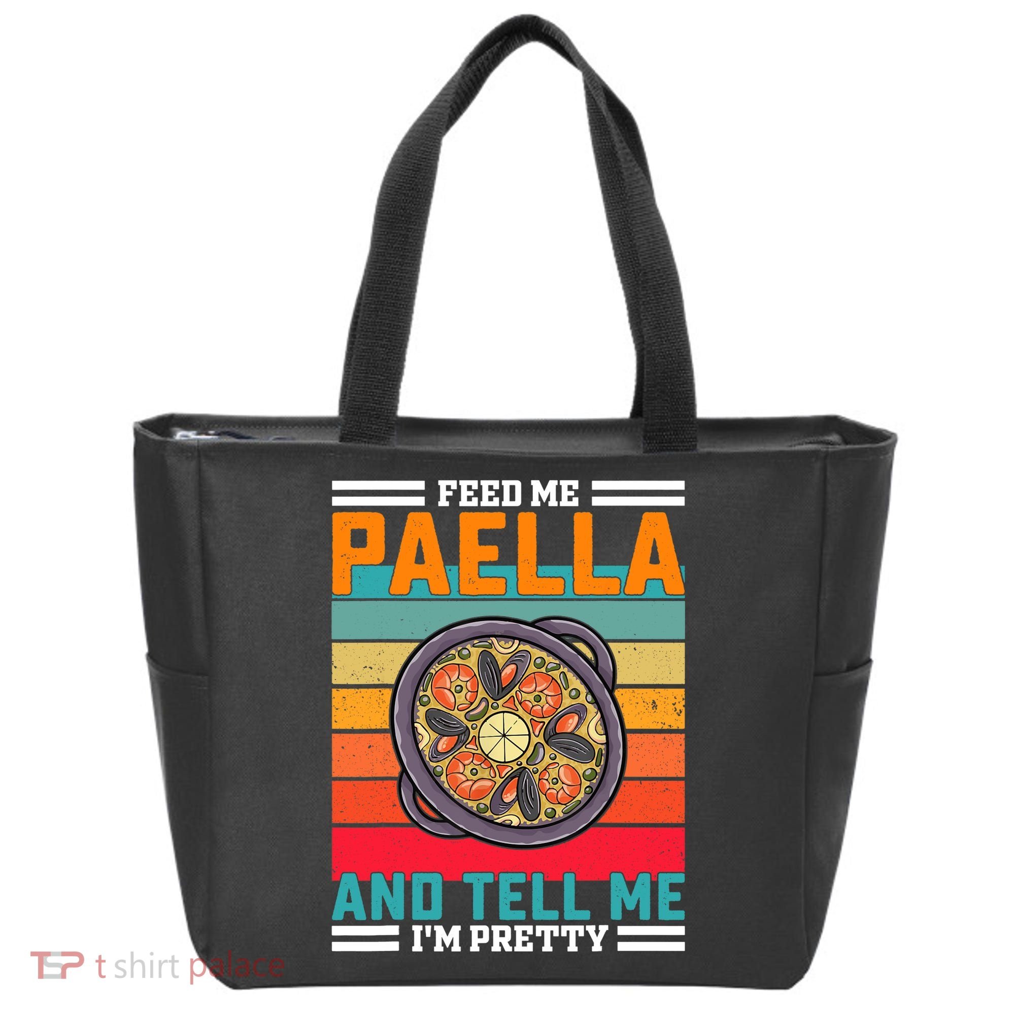 Retro Feed Me Paella Funny Saying Spanish Food Tote Bag
