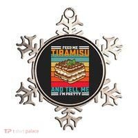 Retro Feed Me Tiramisu Funny Saying Italian Dessert Ornament thumb 0