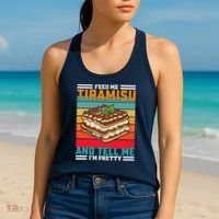 Retro Feed Me Tiramisu Funny Saying Italian Dessert Women's Tank Top thumb 2