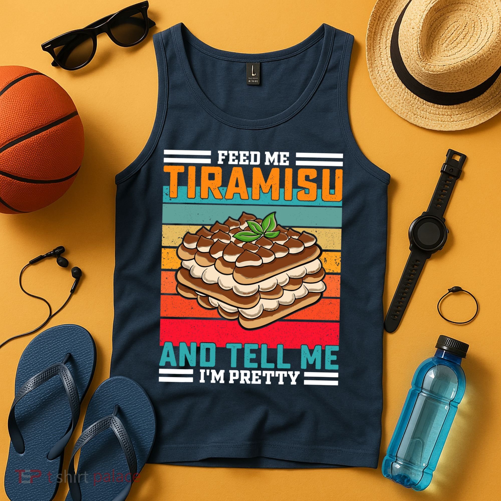 Retro Feed Me Tiramisu Funny Saying Italian Dessert Tank Top