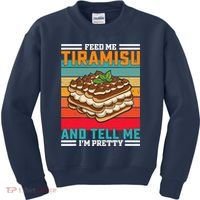 Retro Feed Me Tiramisu Funny Saying Italian Dessert Kids Sweatshirt thumb 0