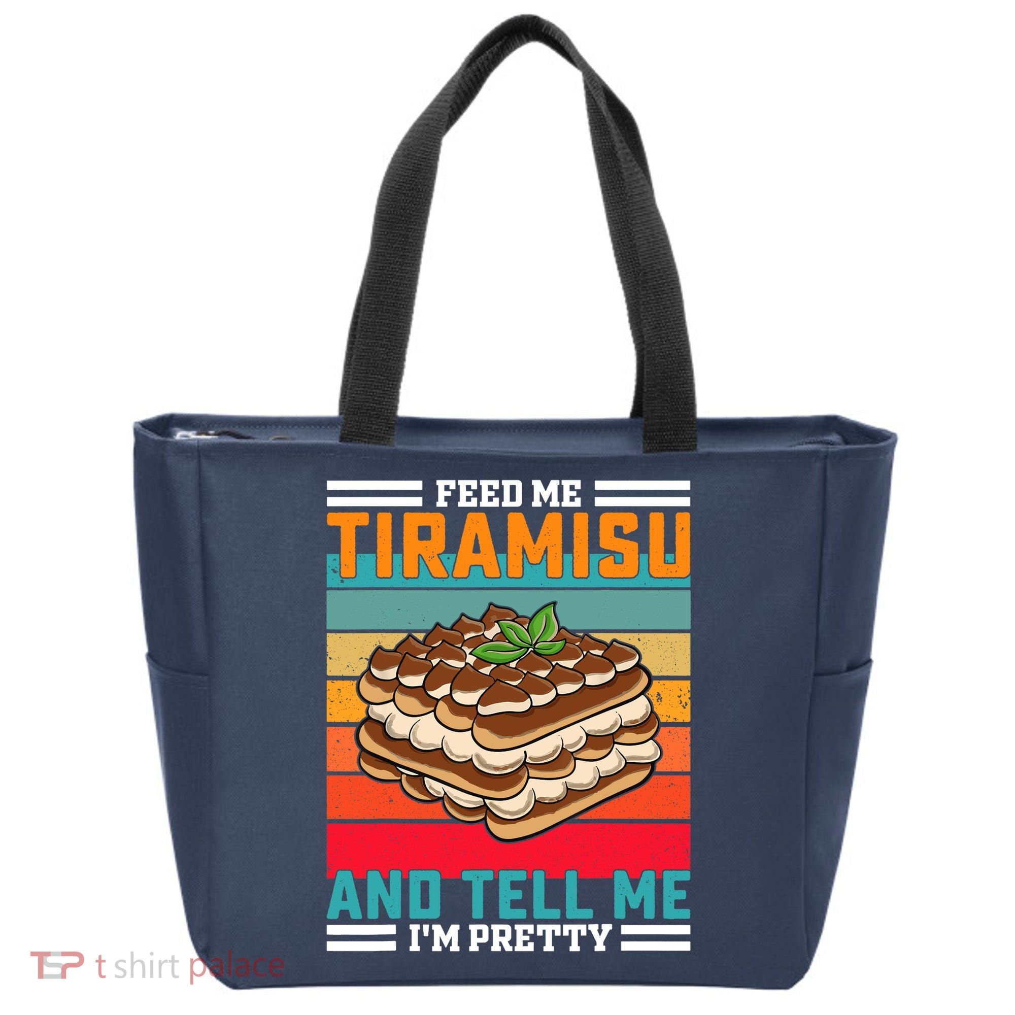 Retro Feed Me Tiramisu Funny Saying Italian Dessert Tote Bag