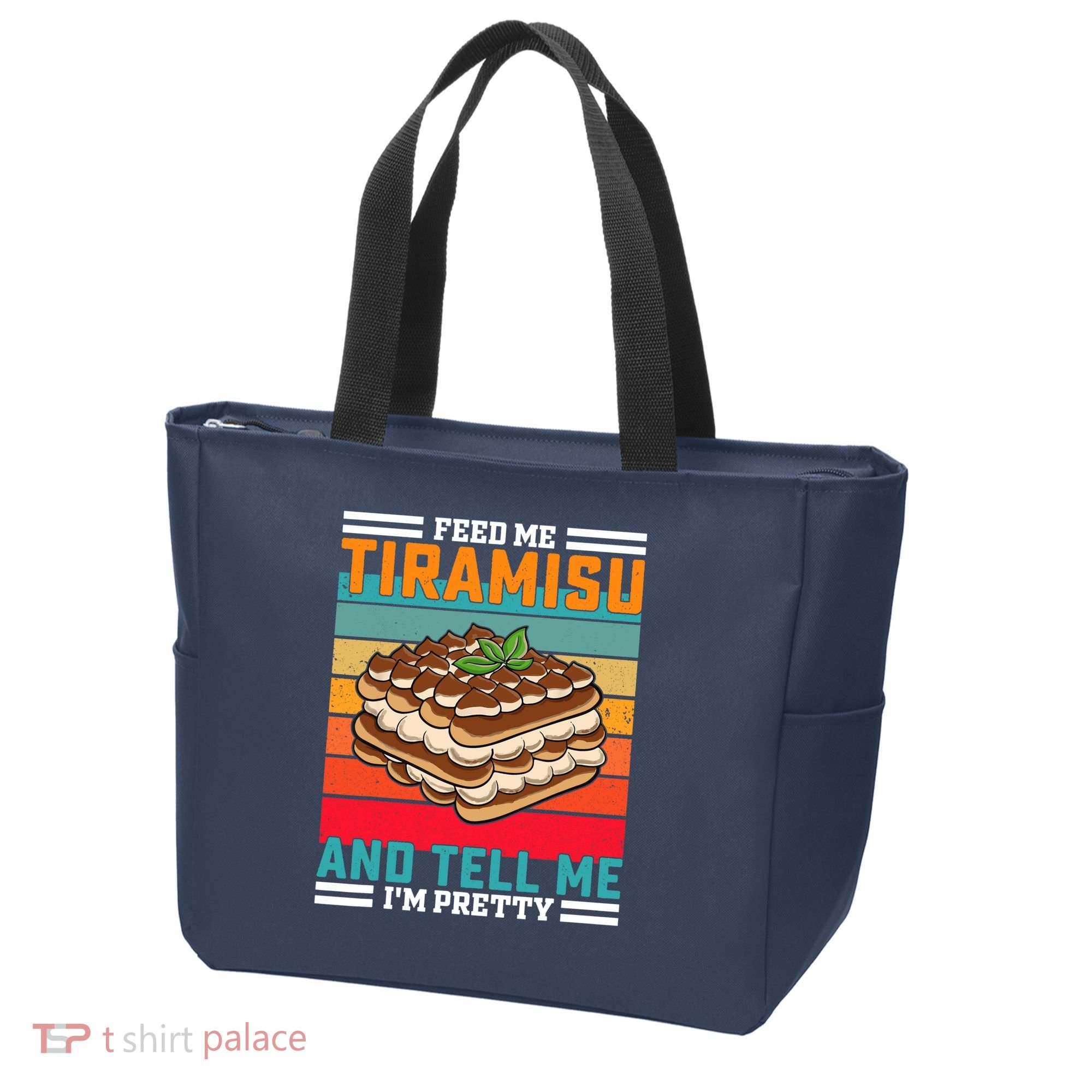 Retro Feed Me Tiramisu Funny Saying Italian Dessert Tote Bag