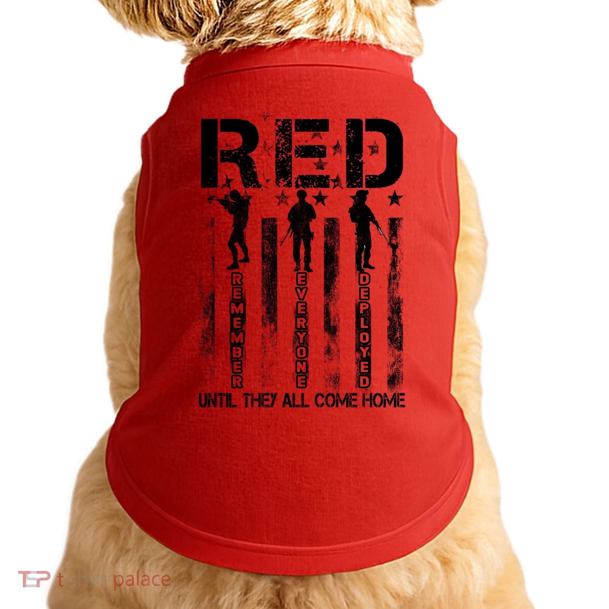 RED Friday Military Until They Come Home American Flag Doggie Tank
