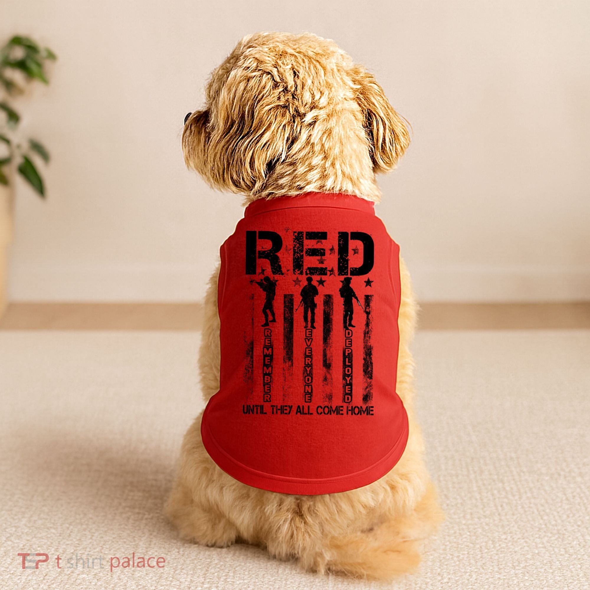 RED Friday Military Until They Come Home American Flag Doggie Tank