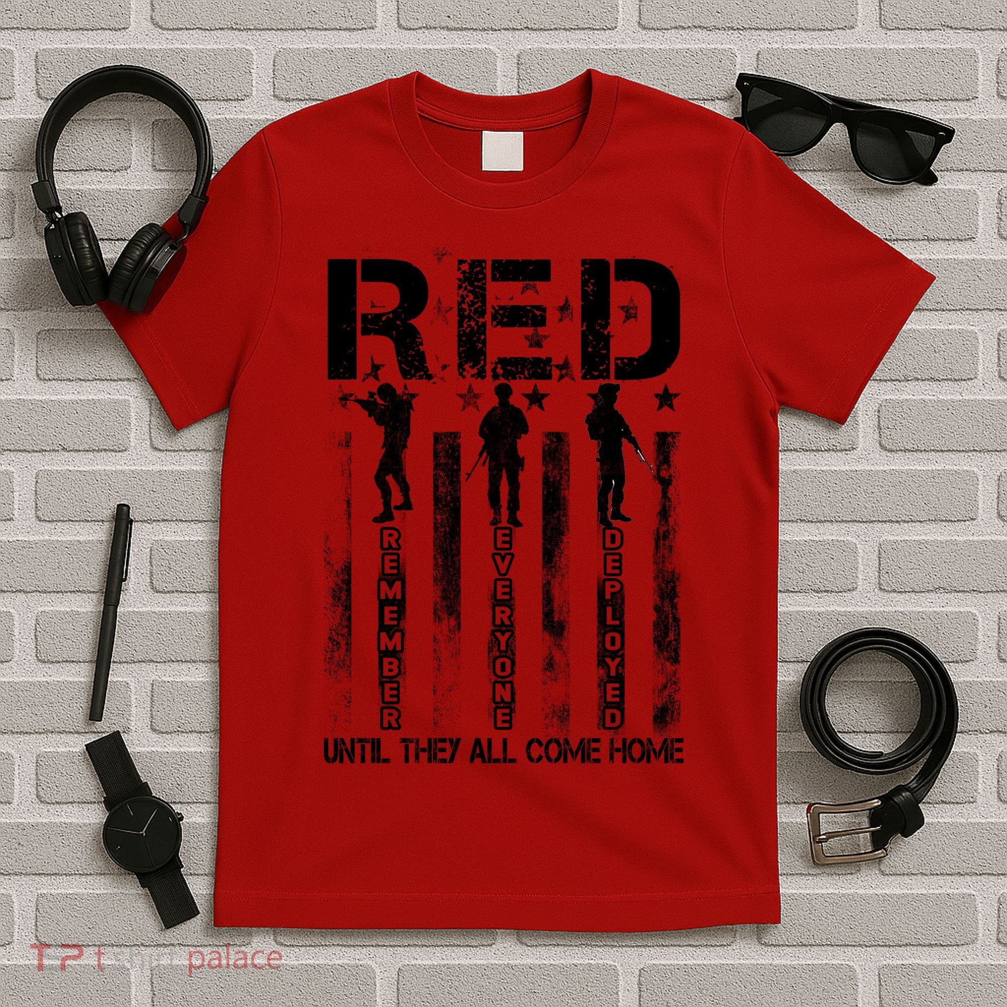 RED Friday Military Until They Come Home American Flag T-Shirt
