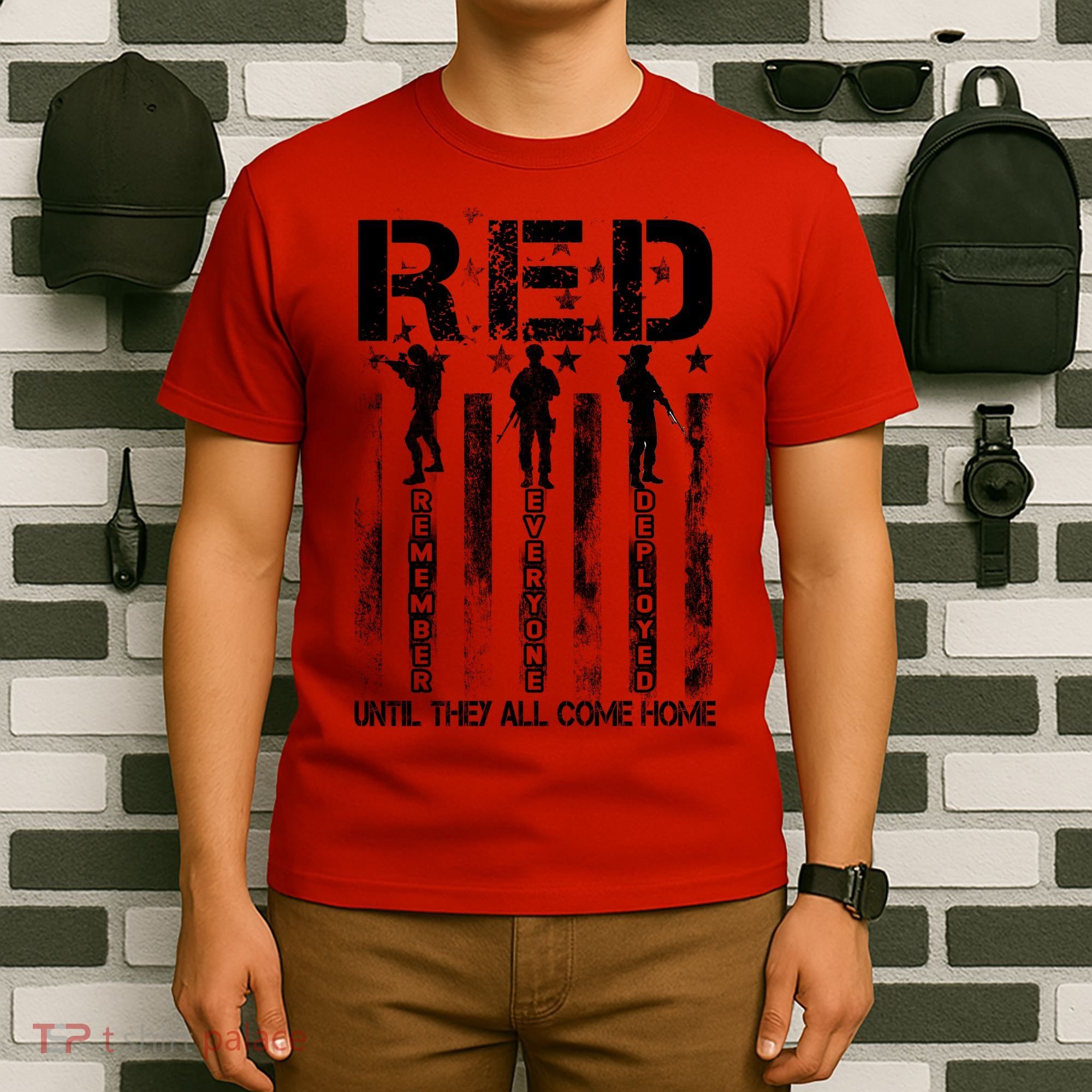 RED Friday Military Until They Come Home American Flag T-Shirt